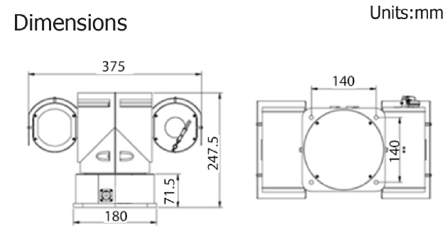 20mp ptz camera dimensions